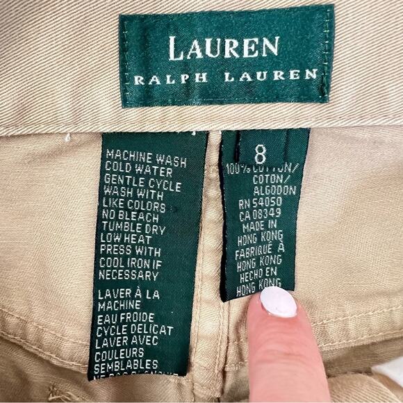 Ralph Lauren tan brown five pocket style straight leg pants size 8 B190 - Picture 2 of 3